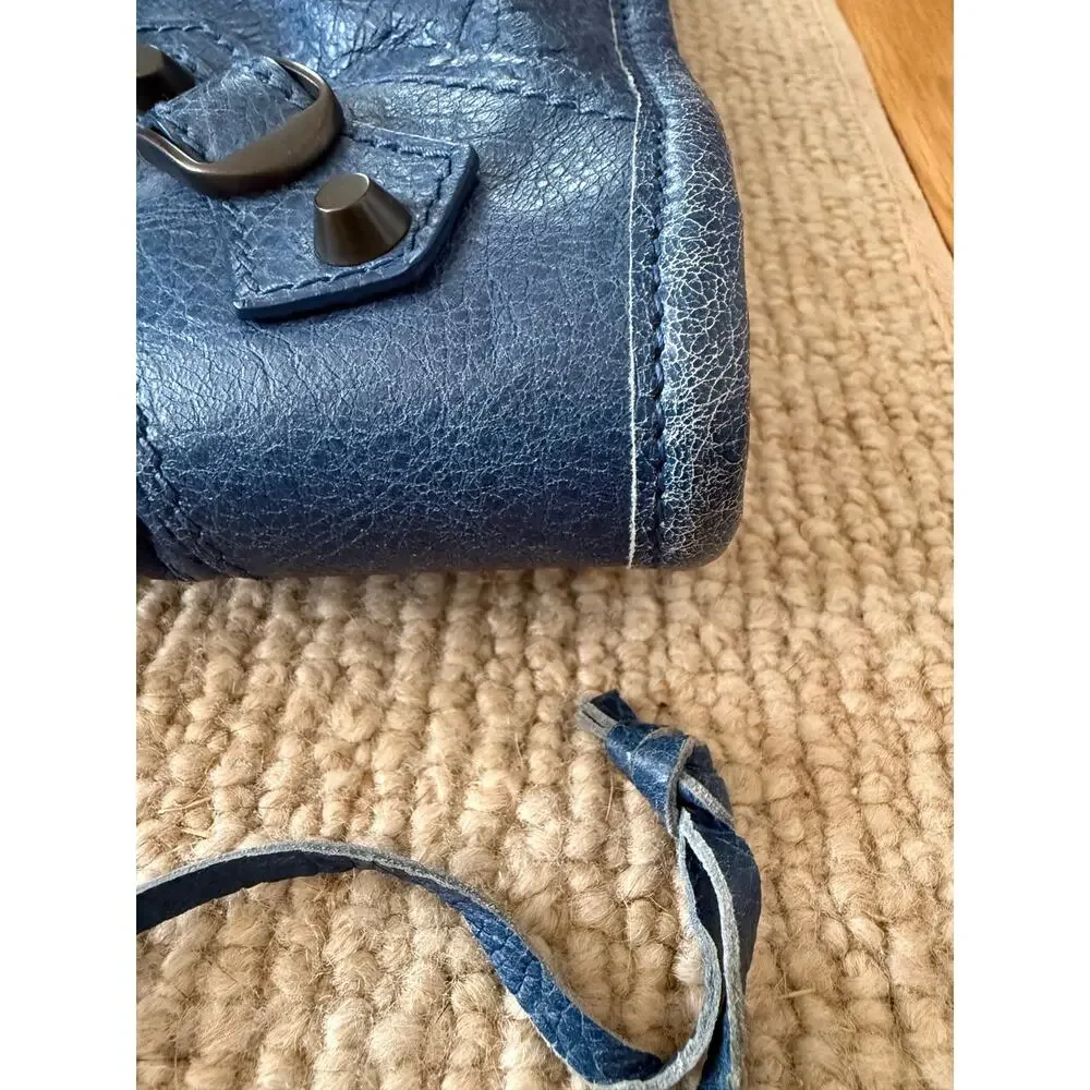 BALENCIAGA Vintage Weekender XL City Bag Blue Moto